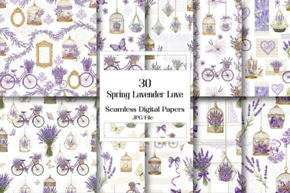 Download Spring Lavender Love Digital Paper - Spring Collection