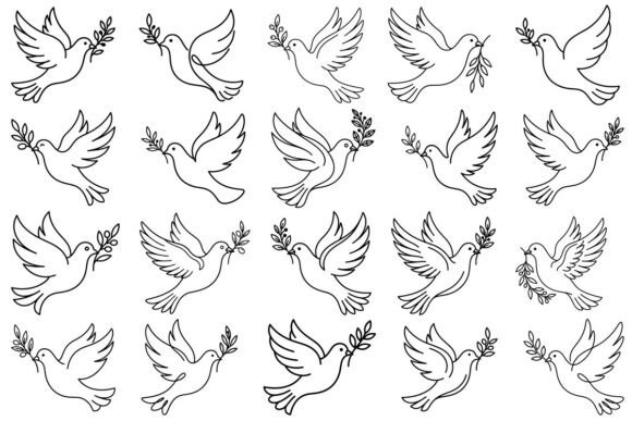 Download Dove with Olive Branch Clipart Bundle - Branch Collection