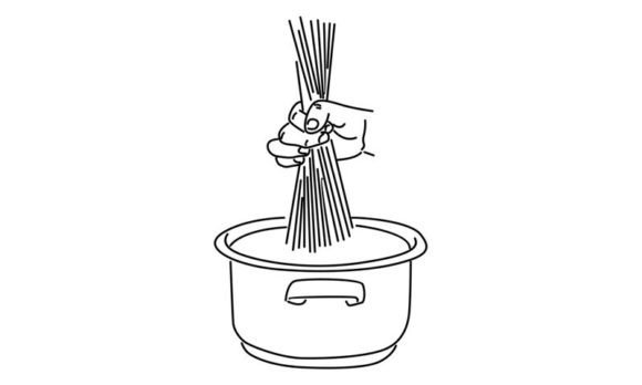 Download Spaghetti into Saucepan - Spaghetti Collection