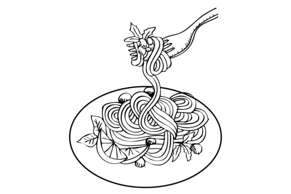Download Spaghetti in Doodle Style. - Spaghetti Collection