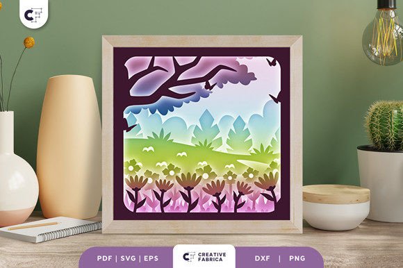 Download Blooming Spring Garden Light Box SVG - Spring Collection