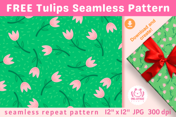 Download FREE Spring Tulips Seamless Pattern - Spring Collection