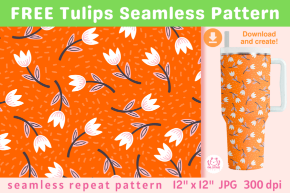 Download FREE Spring Tulips Seamless Pattern - Spring Collection