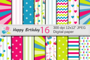 Download Happy Birthday Digital Papers with Balloons and Presents / Kids Birthday Party Backgrounds - Birthday party backgrounds Collection