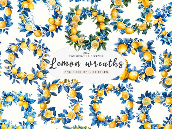 Download Lemon Branch Print, Lemon Wreath - Premium Resources
