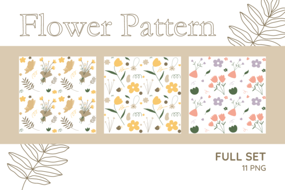 Download Cute Flower Spring Minimal Pattern Set - Spring Collection