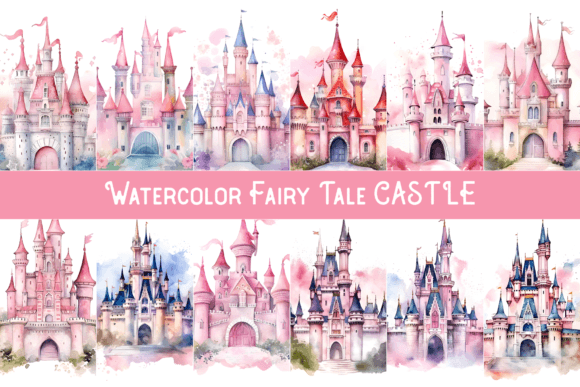 Download Watercolor Fairy Tale Castle Sublimation - Fairy tale Collection