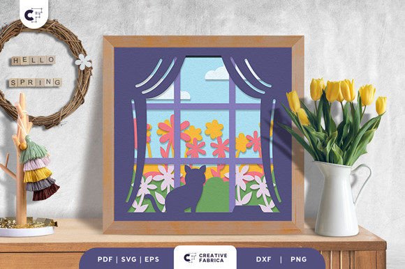 Download Blooming Spring Window Shadow Box - Spring Collection