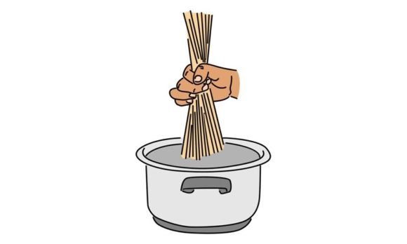 Download Spaghetti into Saucepan - Spaghetti Collection