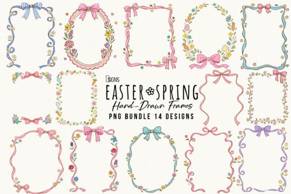 Download Easter Spring Hand-Drawn Frame Bundle - Spring Collection